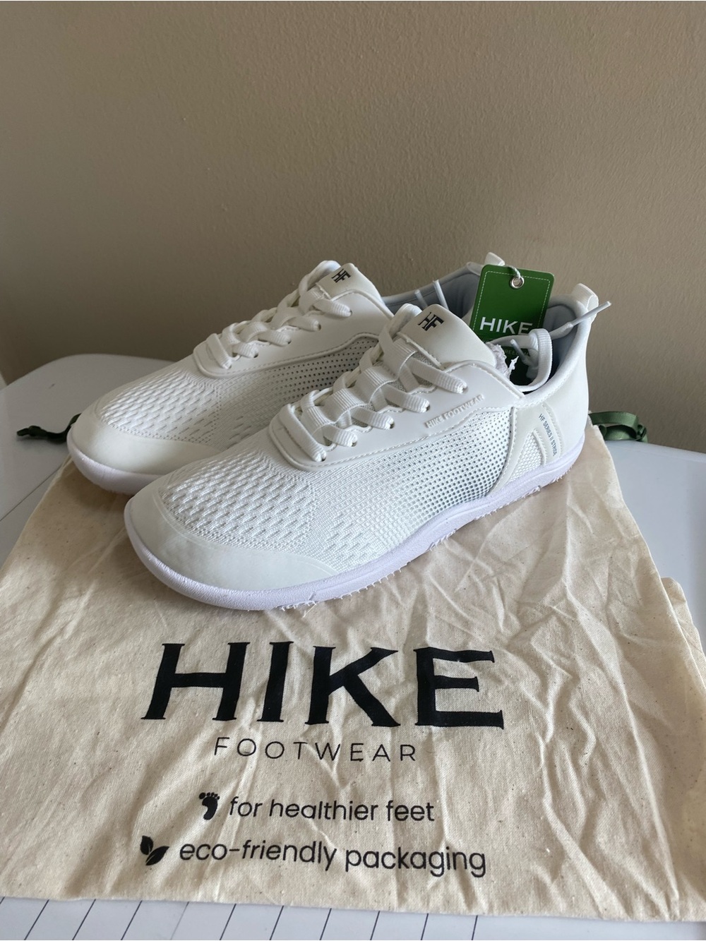 HIKE Footwear Unisex Stride White w/ Grey Accent Shoes